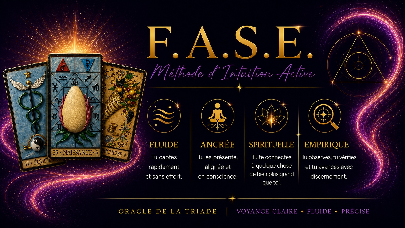 éveil a travers l'oracle de la triade